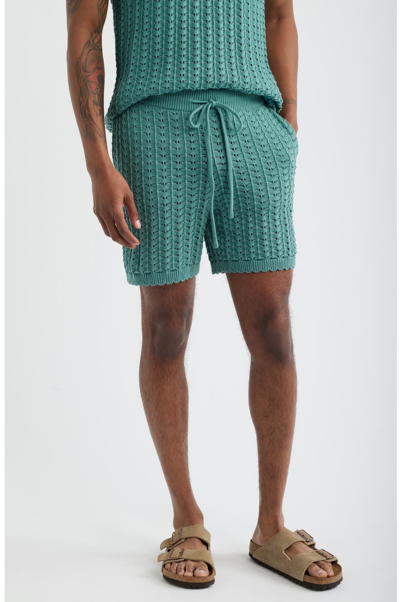 Salt Water Knit Shorts, Main, color, TEAL