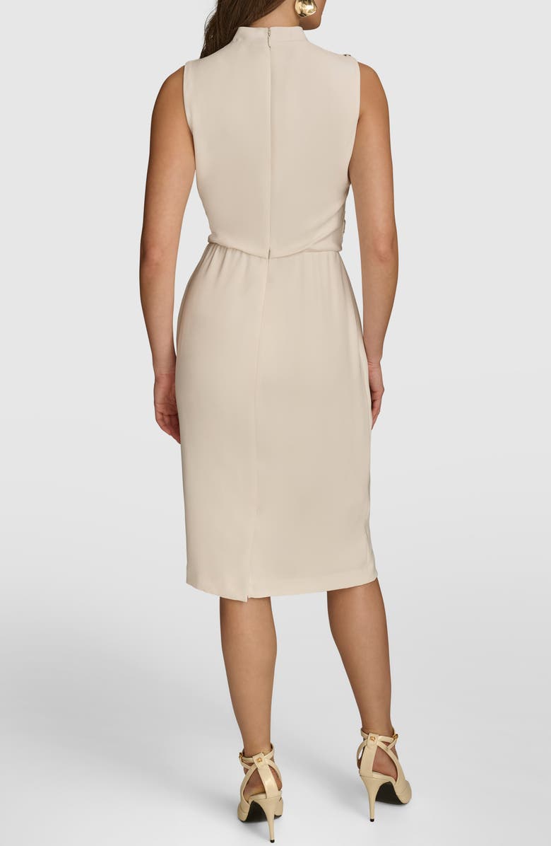 Donna Karan New York Sleeveless Cowl Neck Faux Wrap Dress, Alternate, color, Pristine