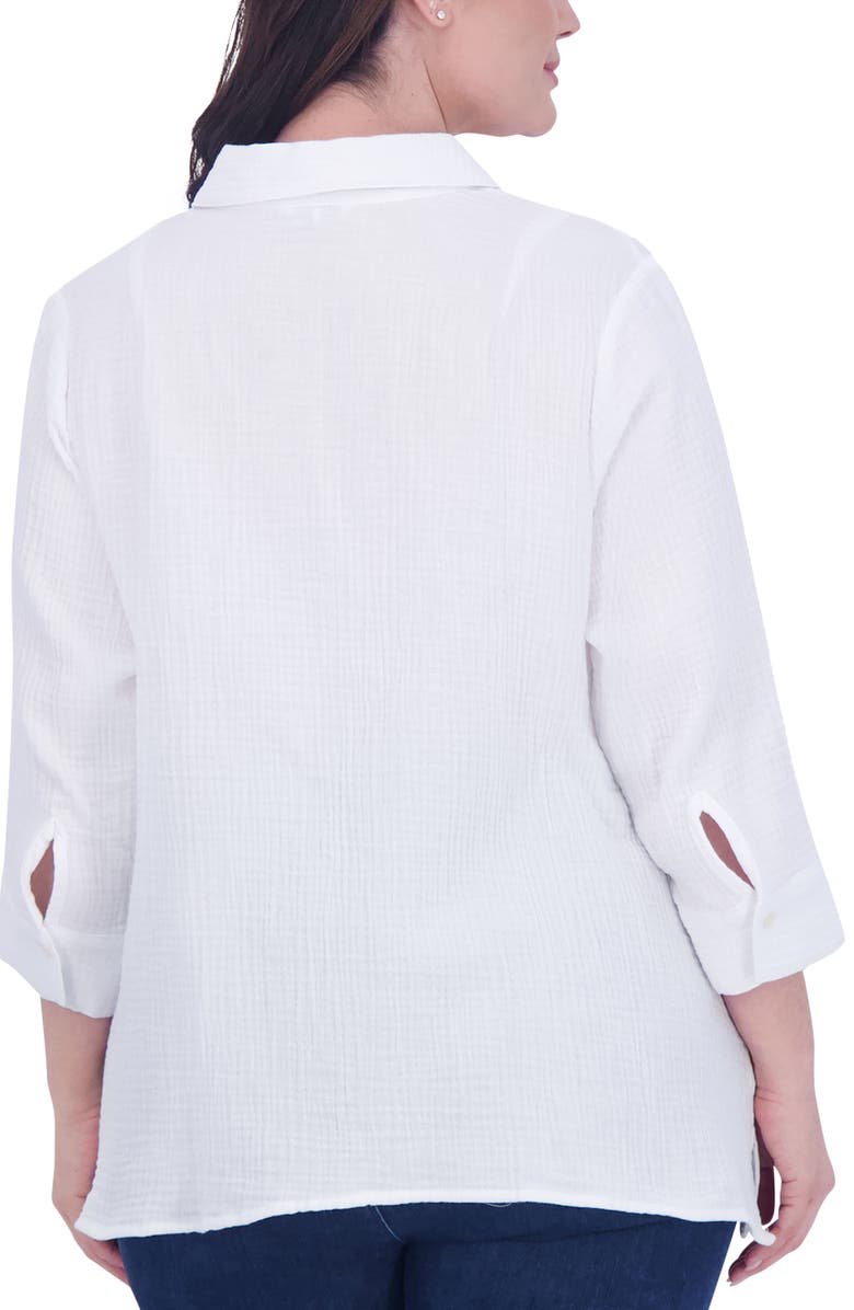 Foxcroft Sophia Cotton Gauze Popover Shirt, Alternate, color, 