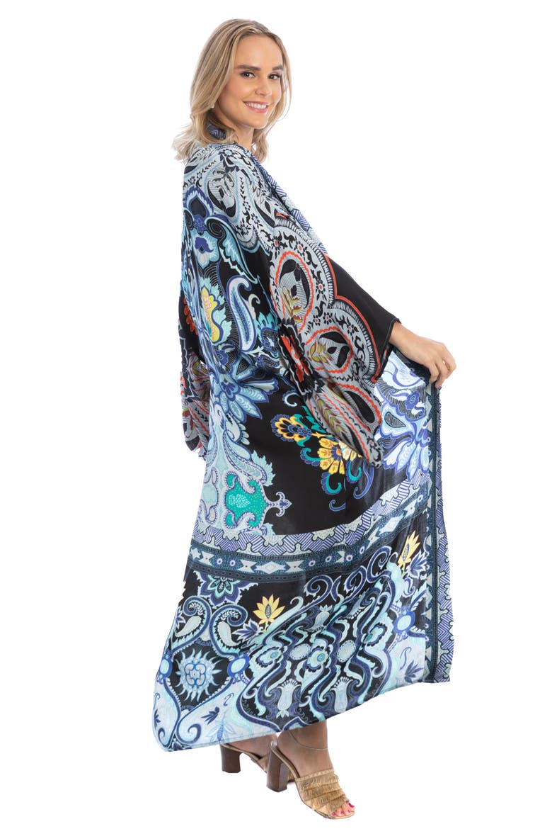 Paisley Longline Ruana, Alternate, color, BLUE COMBO