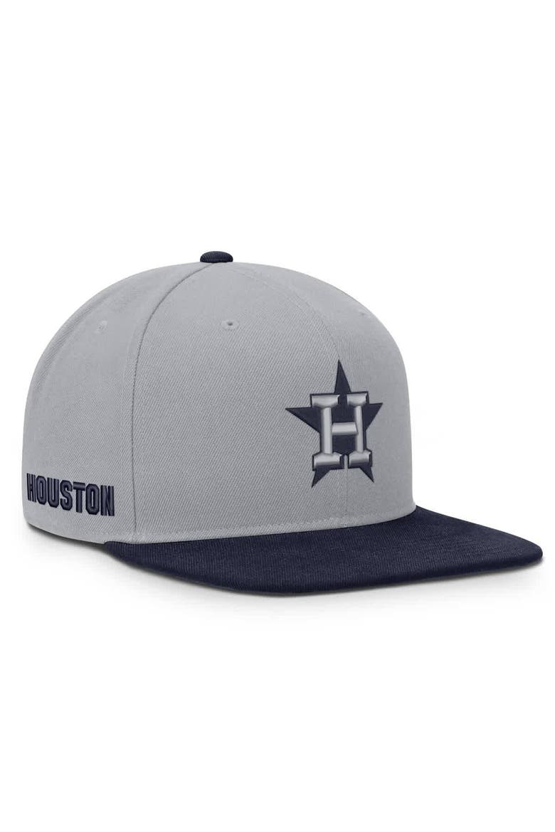 Men's Nike Gray/Navy Houston Astros Primetime Pro Dri-FIT Snapback Hat, Main, color, Gray