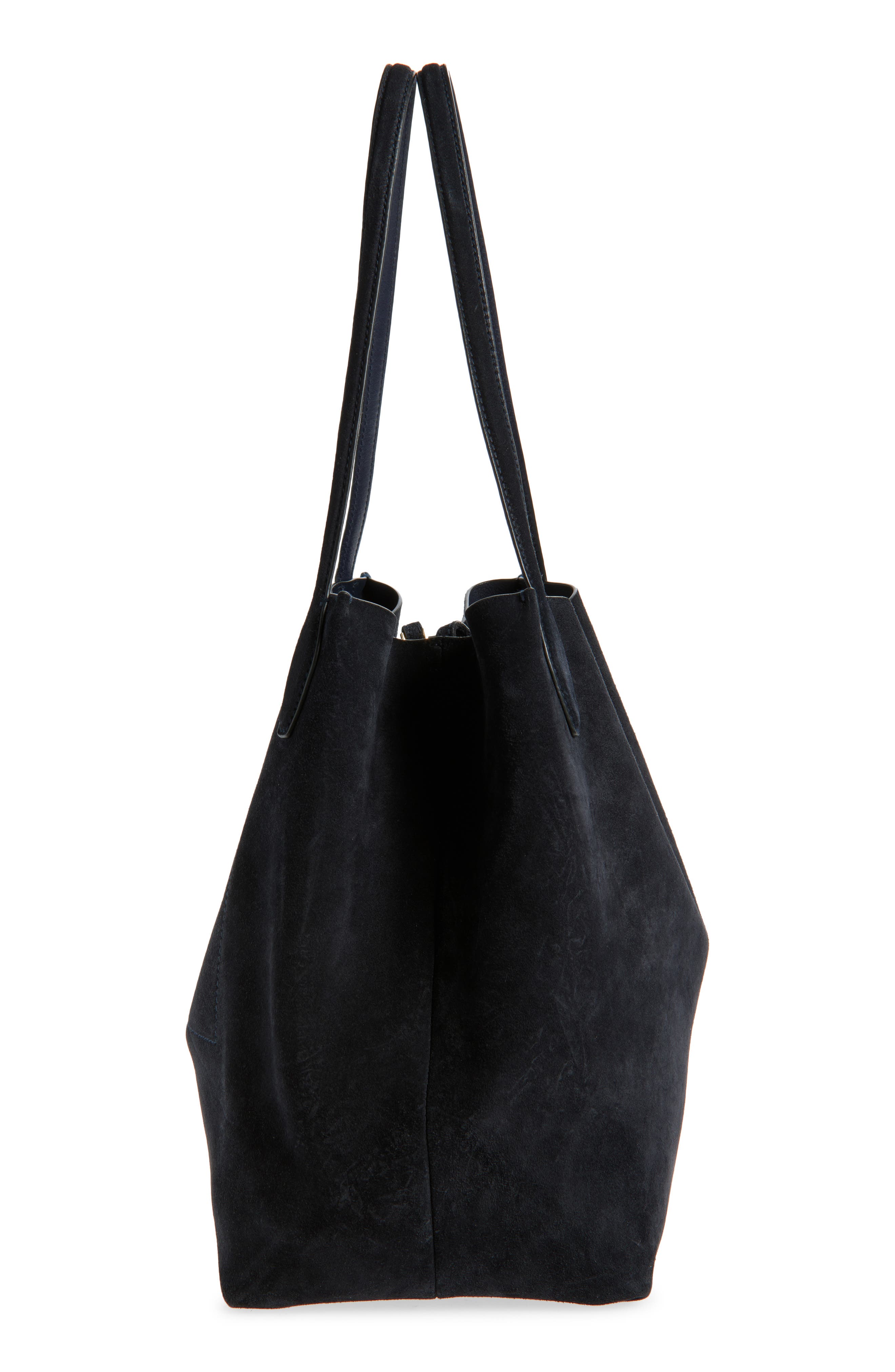 Madewell The Shopper Tote in Soft Grain Suede, Alternate, color, Juniper Berry