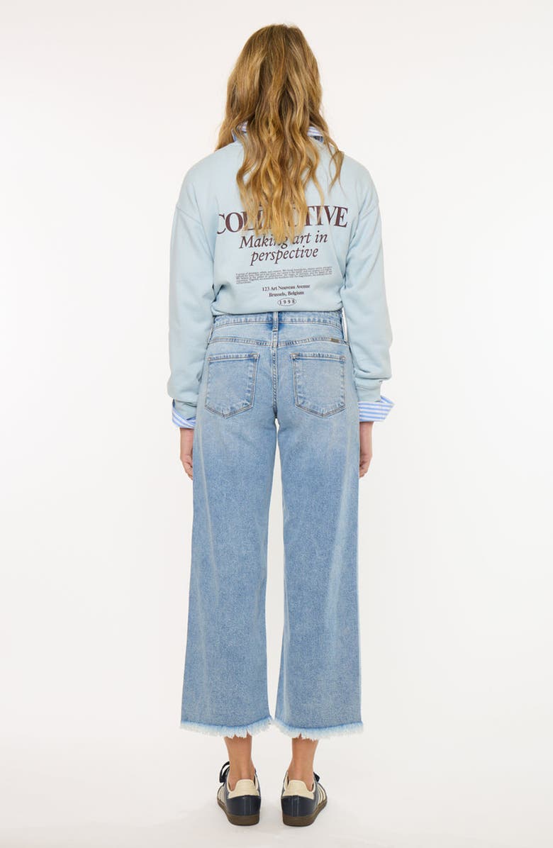 KanCan Mal Essentials Mid Rise Crop Wide Jeans, Alternate, color, Light Wash
