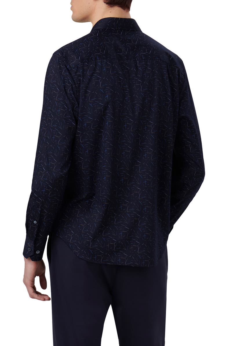 Bugatchi Axel Shaped Fit Abstract Print Performance Button-Up Shirt, Alternate, color,