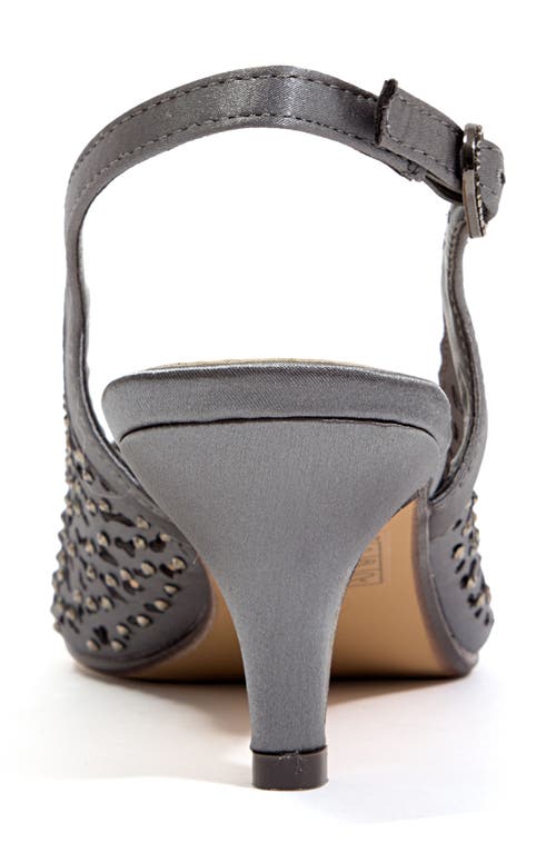 Lady Couture Rhinestone Laser Cut Slingback Pump In Gray