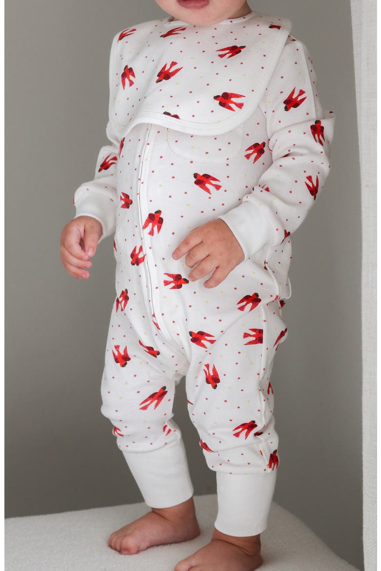 x 'The Very Hungry Caterpillar'™ Organic Cotton Romper, Alternate, color, RED BIRD