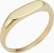 Oradina 14K Yellow Gold Florence Linear Signet Ring
