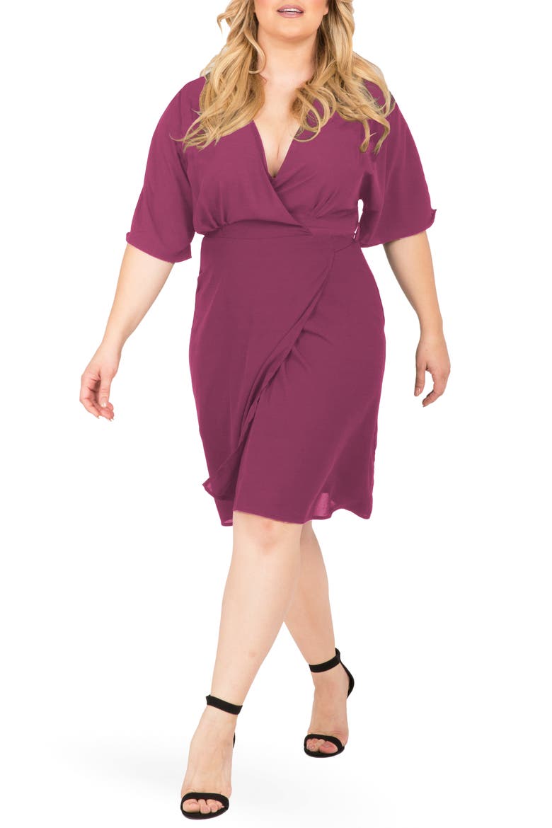 Candice Georgette Wrap Dress, Main, color, ROSE