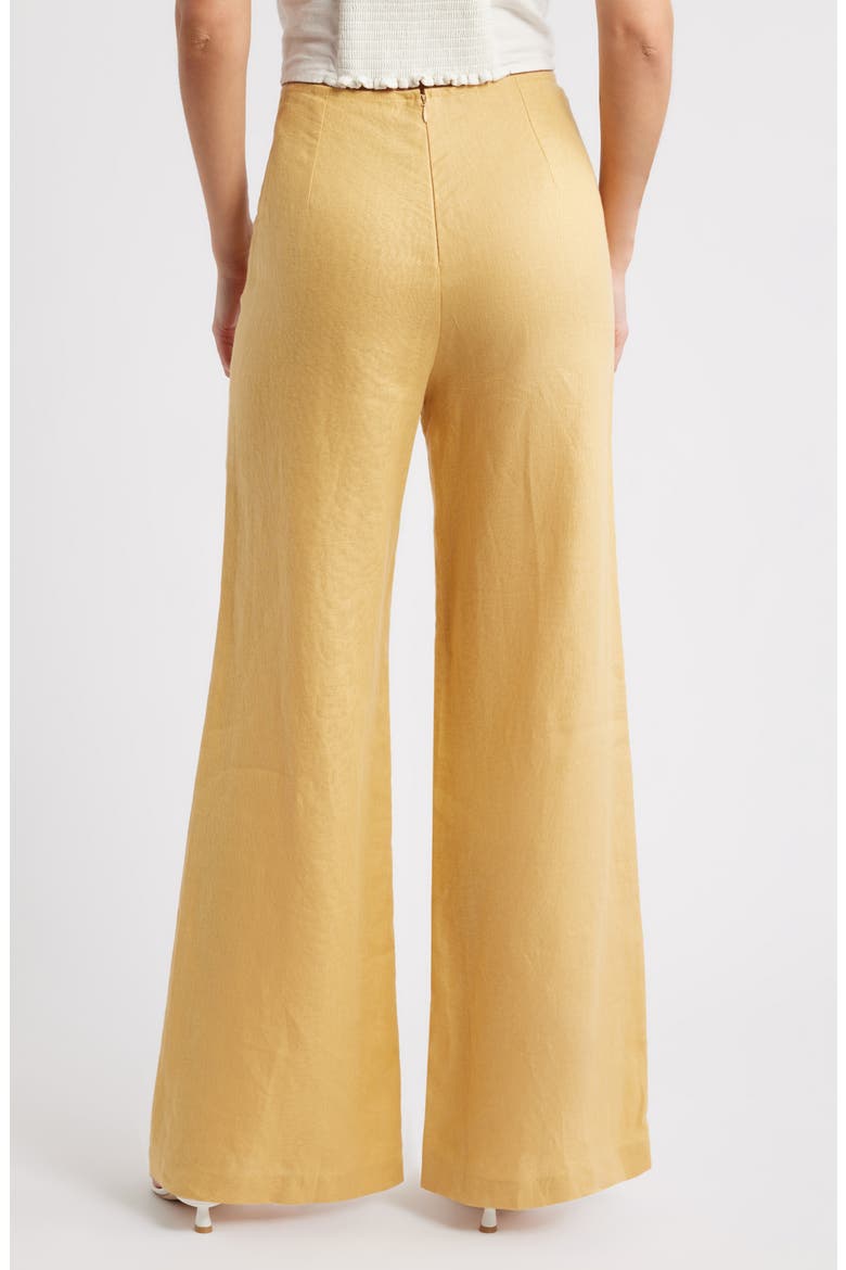 Syna Wide Leg Linen Pants, Alternate, color, MARIGOLD