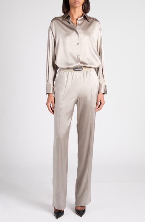 Relaxed Fit Stretch Silk Satin Blouse