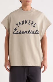 Fear of God Essentials Yankees '90s Graphic Cut Off Jersey Cotton Tank
