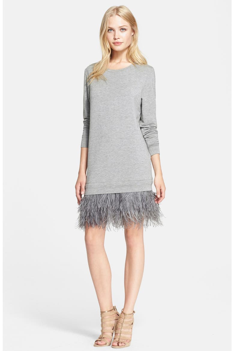 French Terry Sweatshirt Dress, Main, color, LIGHT HEATHER GREY