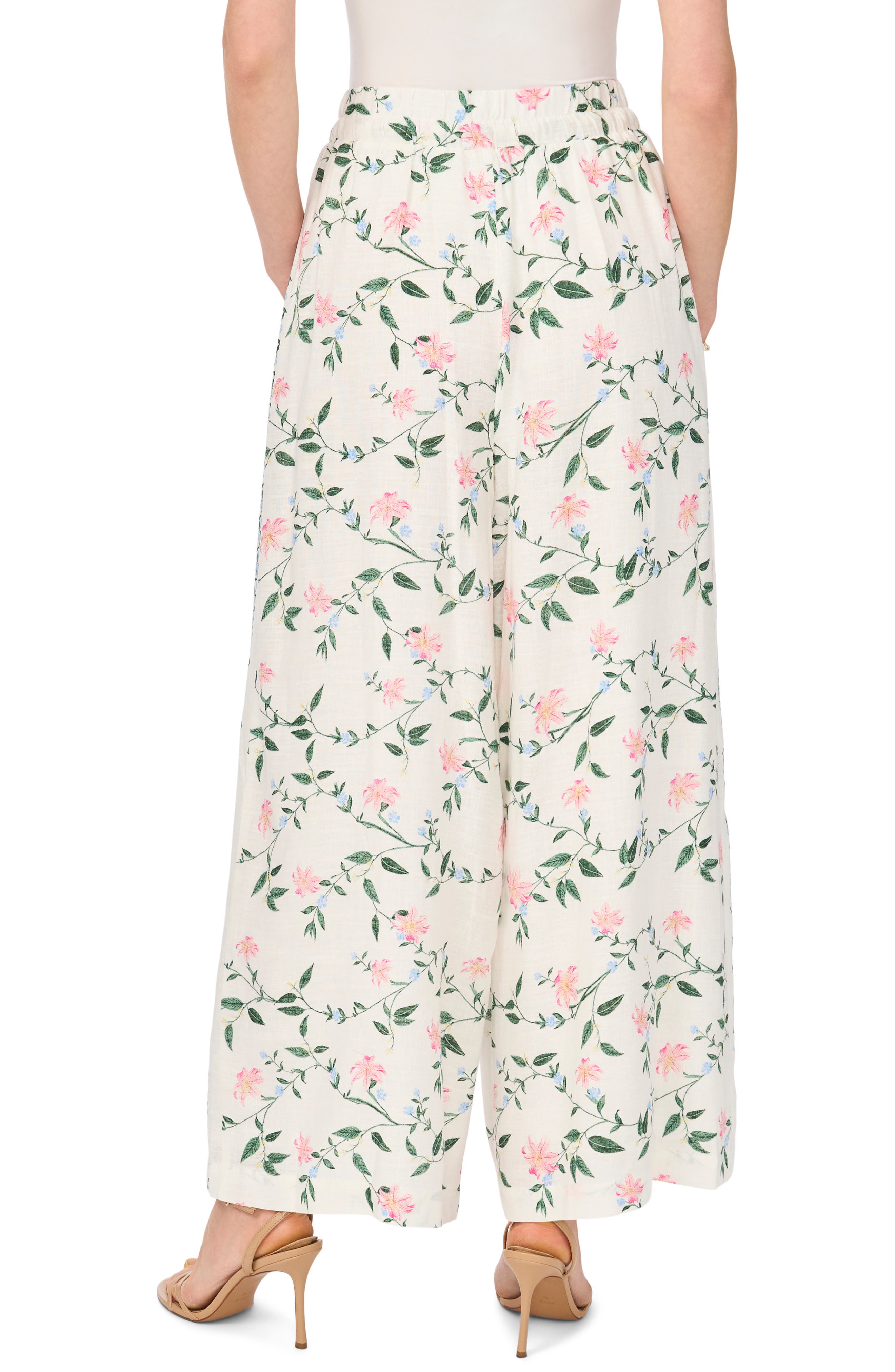 Floral Print Tie Waist Wide Leg Pants - image 2