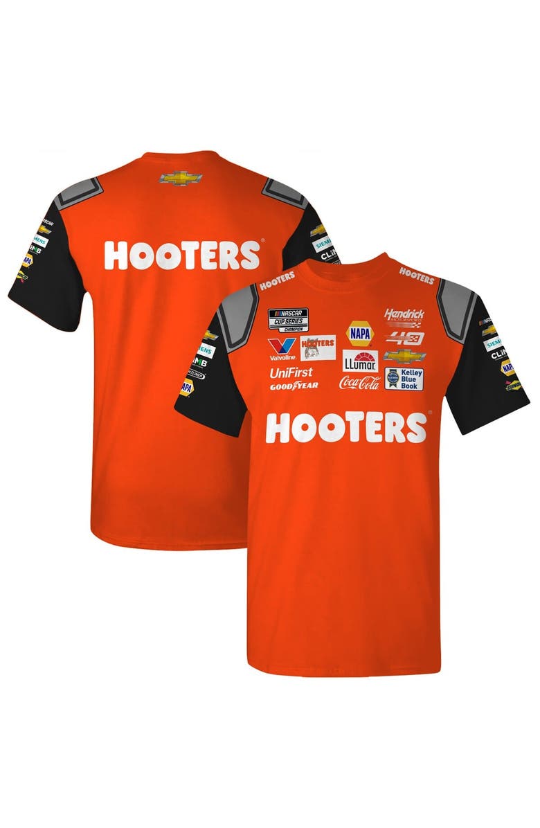 HENDRICK MOTORSPORTS TEAM COLLECTION Men's Hendrick Motorsports Team Collection  Orange/Black Chase Elliott Hooters Uniform T-Shirt, Main, color, 