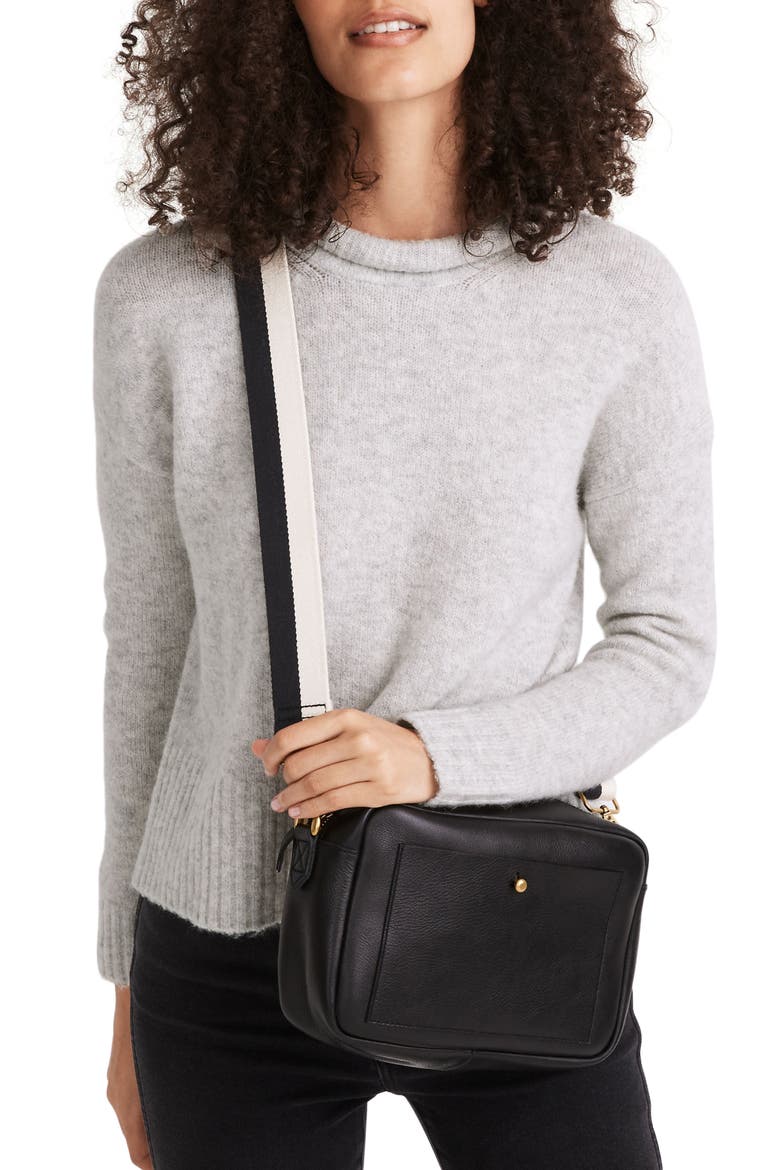 Fulton Puff Neck Trim Pullover, Main, color, HEATHER FOG