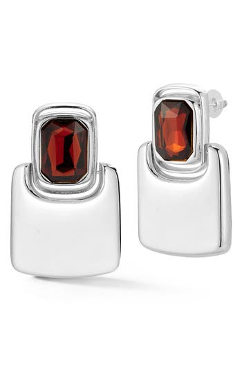 Sphera Milano Crystal Rectangular Drop Earrings