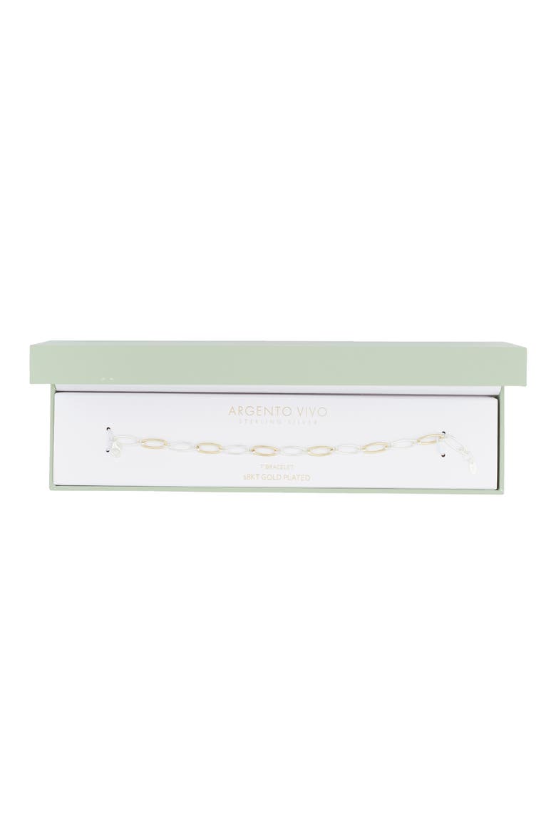 Two-Tone Chain Bracelet, Main, color, GOLD/ SILVER