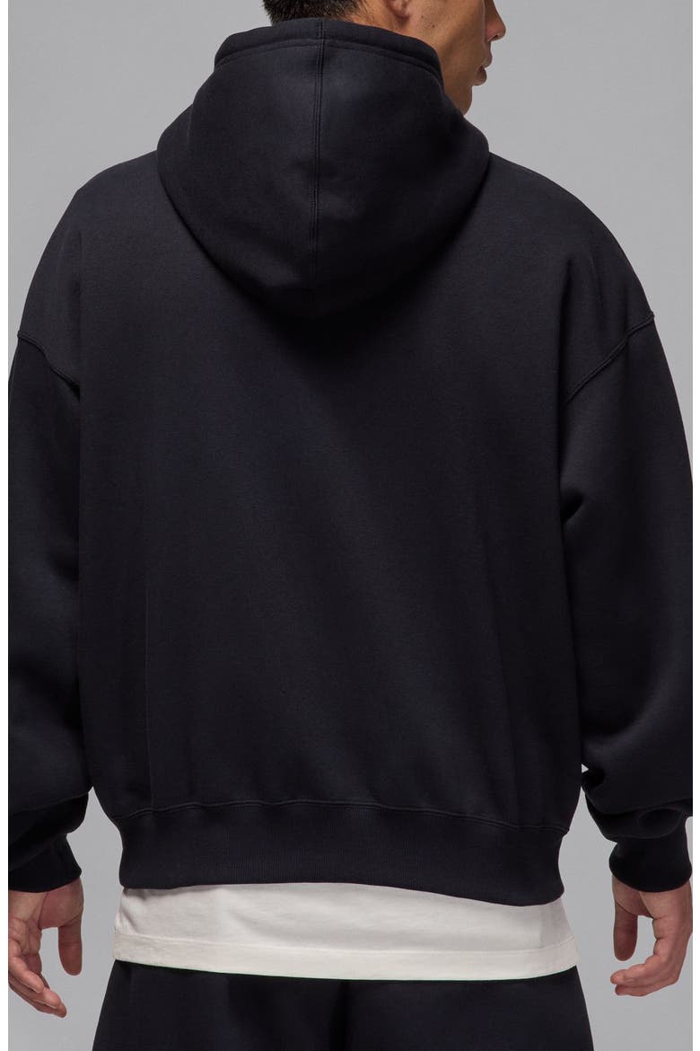 Brooklyn Fleece Oversize Hoodie, Alternate, color, BLACK/ SAIL