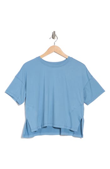 90 Degree By Reflex Supersoft Day One Boxy High-low T-shirt In Blue Shadow