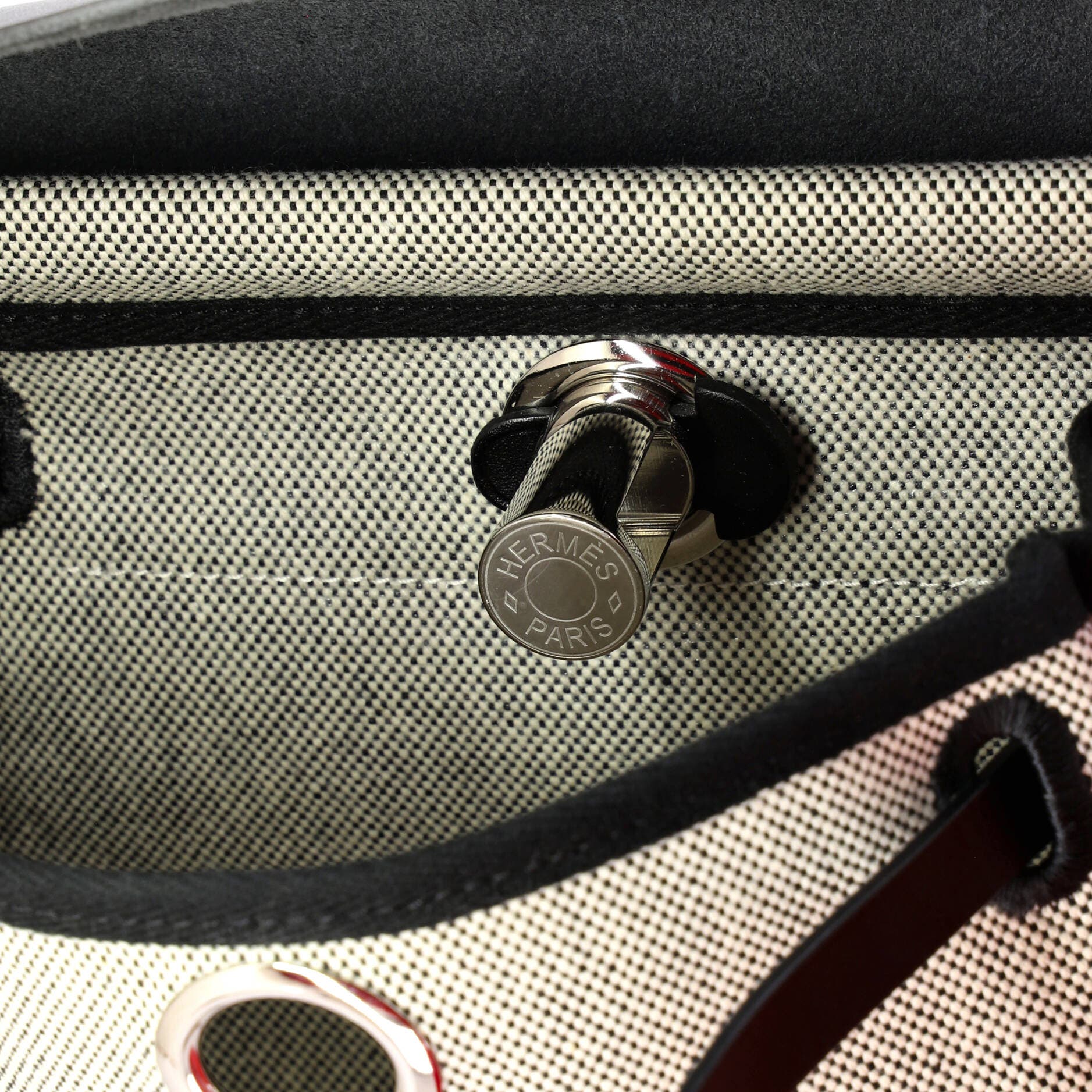 Pre-Owned Hermes Herbag Zip Toile and Leather 20, Alternate, color, Noir