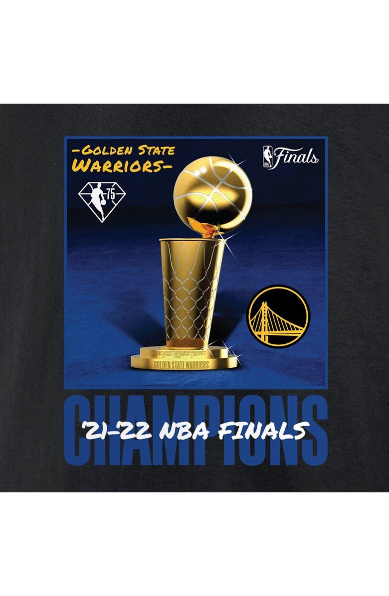 FANATICS Men's Fanatics Branded Black Golden State Warriors 2022 NBA Finals Champions 75th Anniversary Jumper Trophy T-Shirt, Alternate, color, 