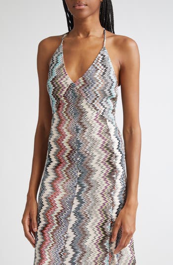 Zigzag Stripe Knit Maxi Dress