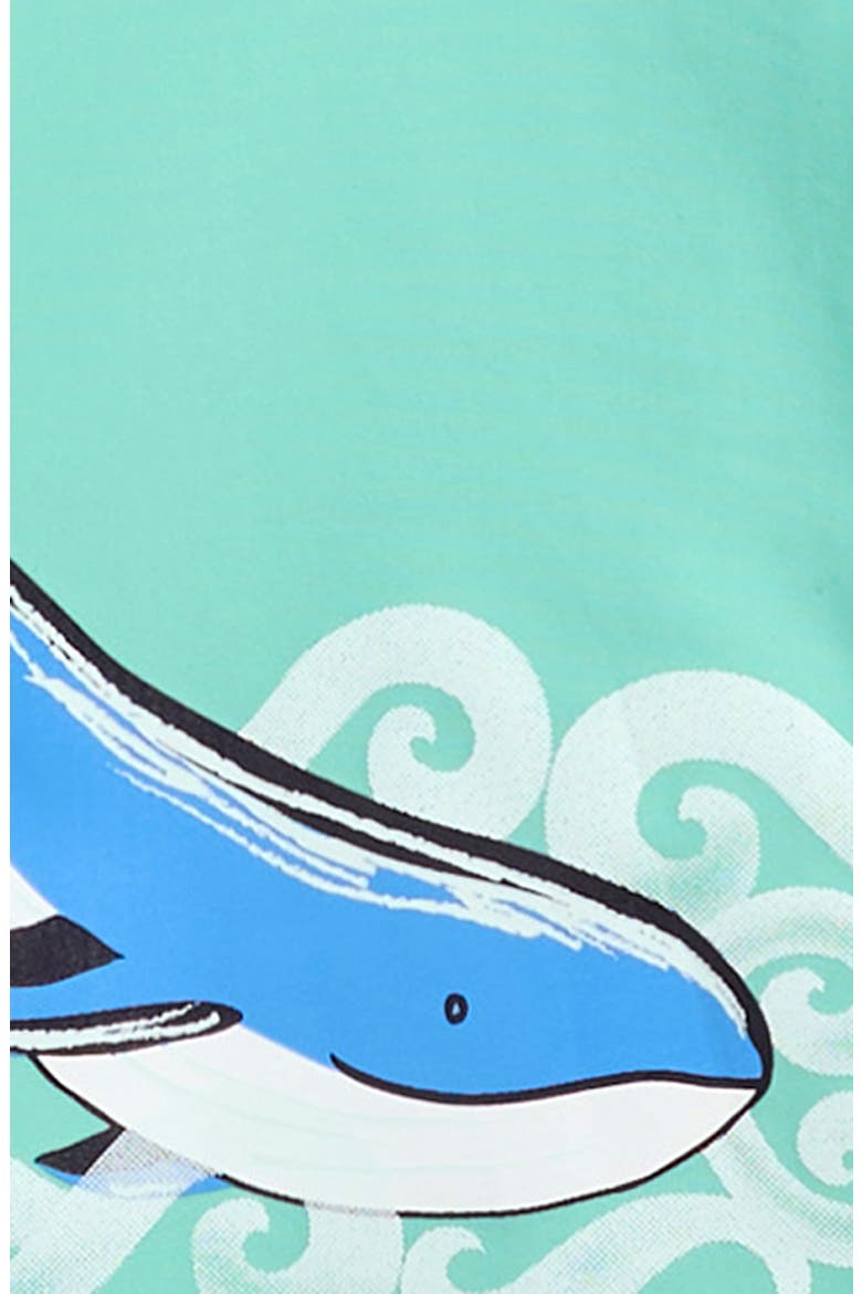 Kids' Long Sleeve UPF 50+ Two-Piece Rashguard Swimsuit, Alternate, color, BLUE/ GREEN MULTI