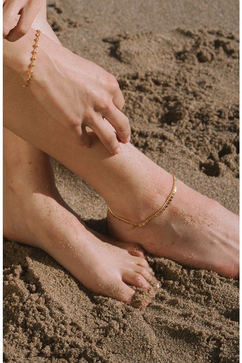 Shine a Light Gold Coin Chain Anklet, Alternate, color, Gold