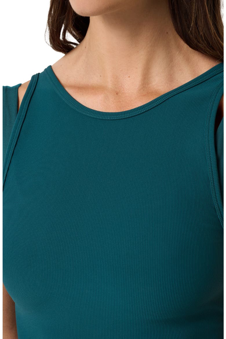 Moveknit Ribbed Crop Tank, Alternate, color, DARK SEA