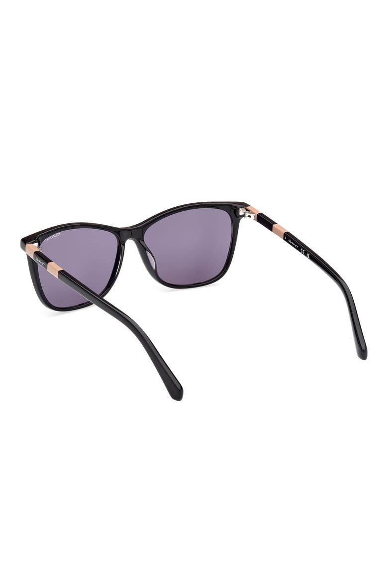 Square Sunglasses, Alternate, color, SHINY BLACK / SMOKE