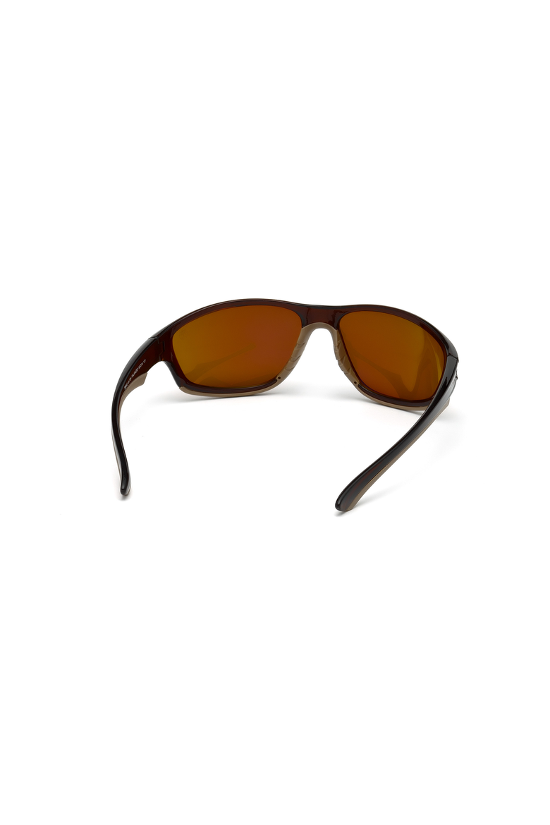 Rounded Wraparound Polarized Sunglasses, Alternate, color, Dark Brown