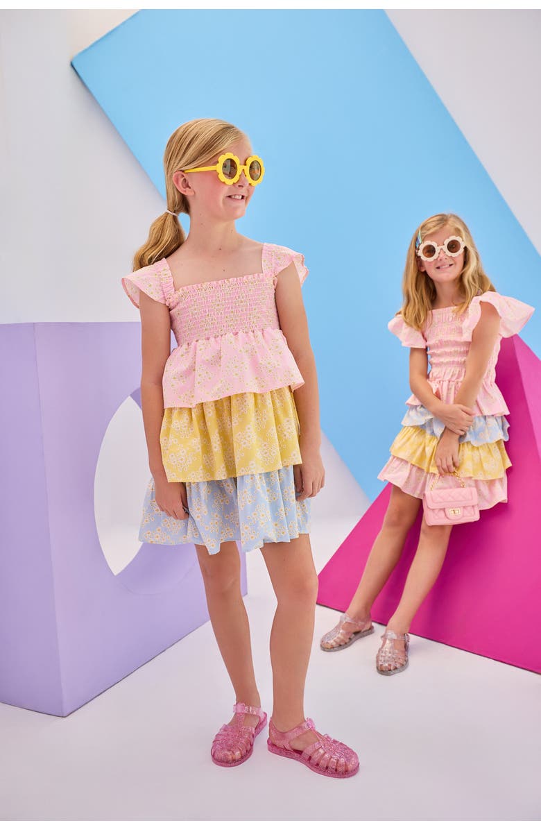BISBY Kids' Tiered LeeLee Dress, Alternate, color, Mixed Ditsy Floral