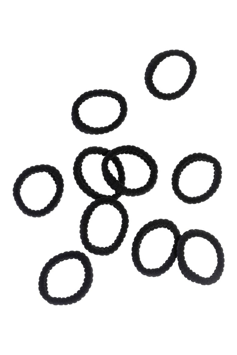 10-Pack Rib Hair Elastics, Alternate, color, BLACK