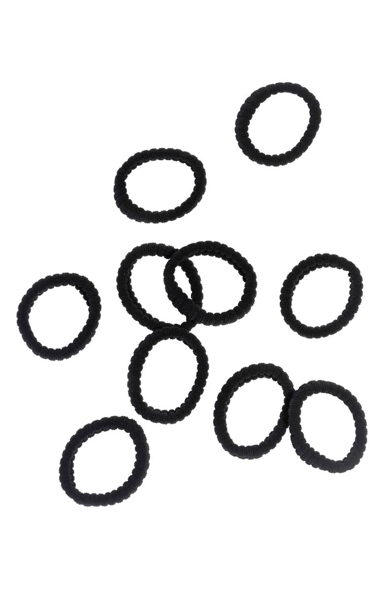 Kitsch 10-Pack Rib Hair Elastics, Alternate, color, Black