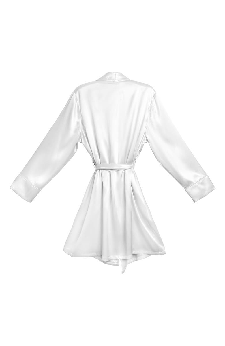 BLISSY Mulberry Silk Robe, Alternate, color, White