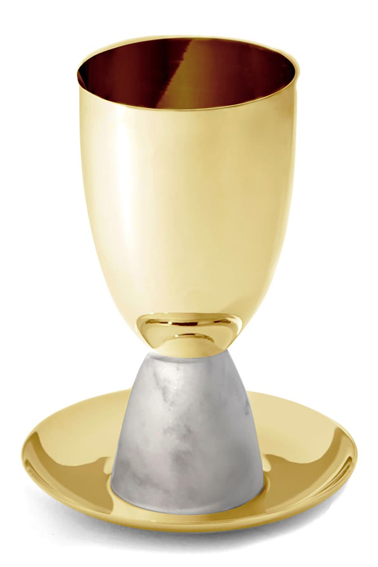 Coluna Kiddush Cup, Main, color, WHITE AND GOLD