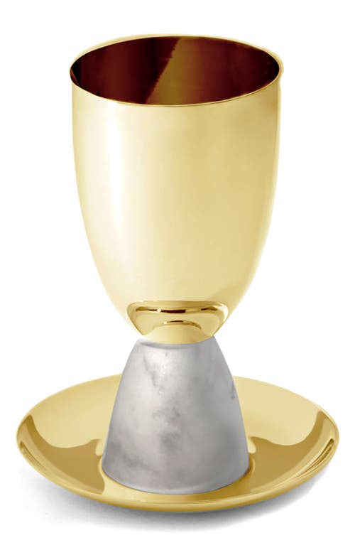 Anna New York Coluna Kiddush Cup In White And Gold