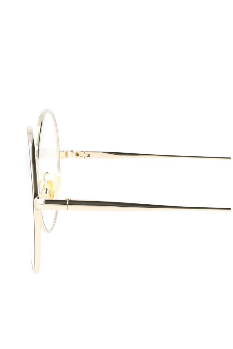 Fashion 53mm Round Optical Glasses, Alternate, color, GOLD GOLD TRANSPARENT