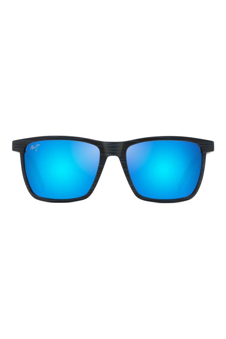 One Way 55mm PolarizedPlus2® Rectangular Sunglasses, Main, color, DARK NAVY STRIPE