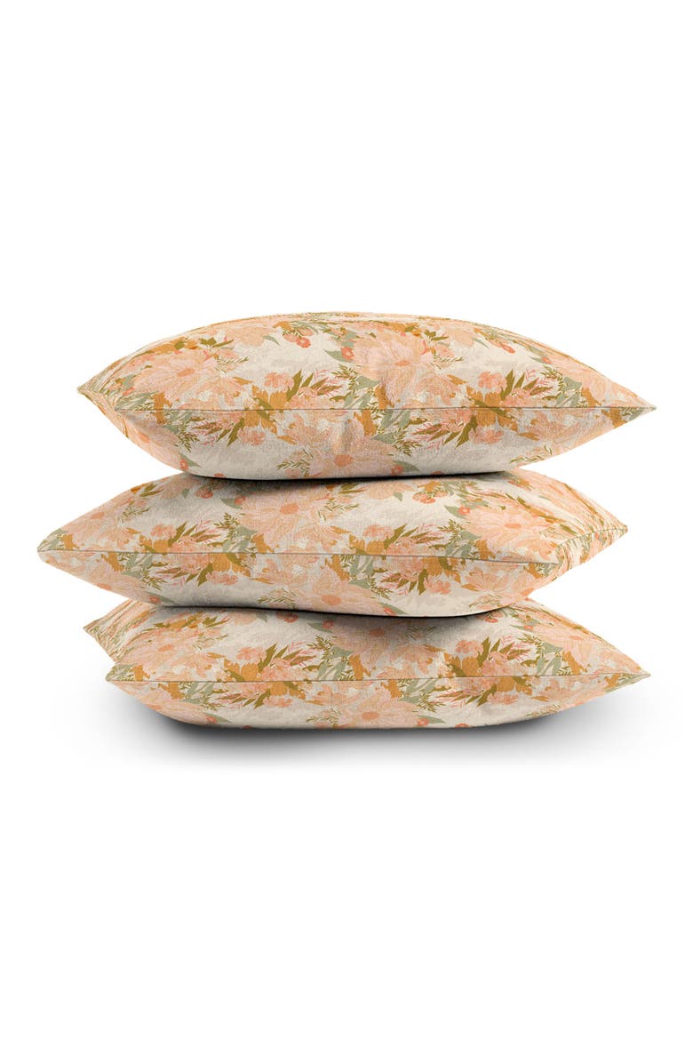Floral Bloom Throw Pillow, Alternate, color, BEIGE