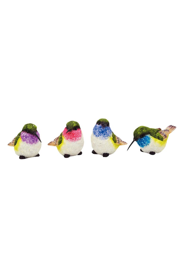 Small Resin Hummingbird Figurine Set of 4 Spring Home Decorations for Summer Decor and Decorative Objects, Main, color, Green