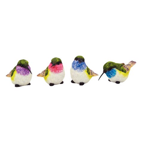 Small Resin Hummingbird Figurine Set of 4 Spring Home Decorations for Summer Decor and Decorative Objects
