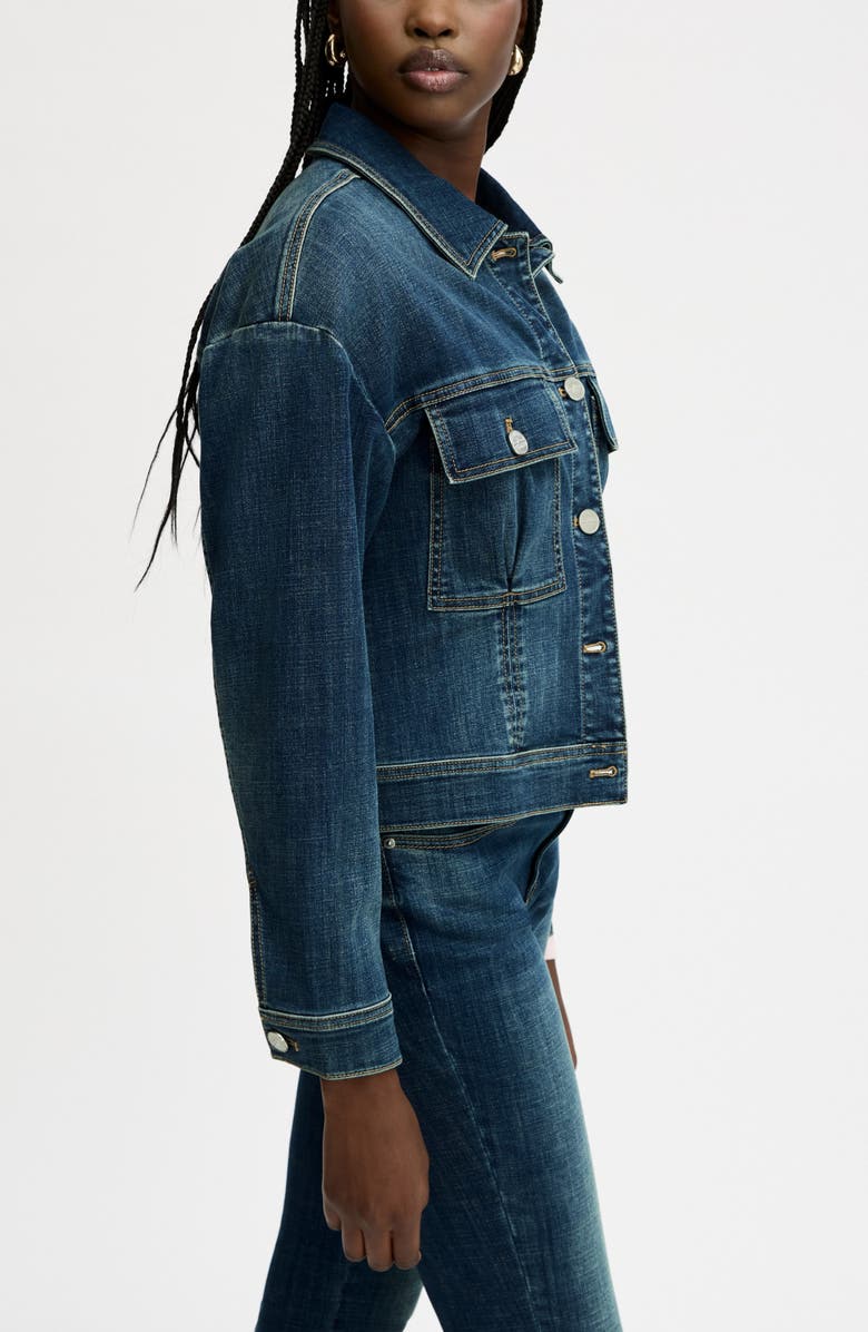 Sam Edelman Cinch Waist Denim Jacket, Alternate, color, Bozeman Med Wash