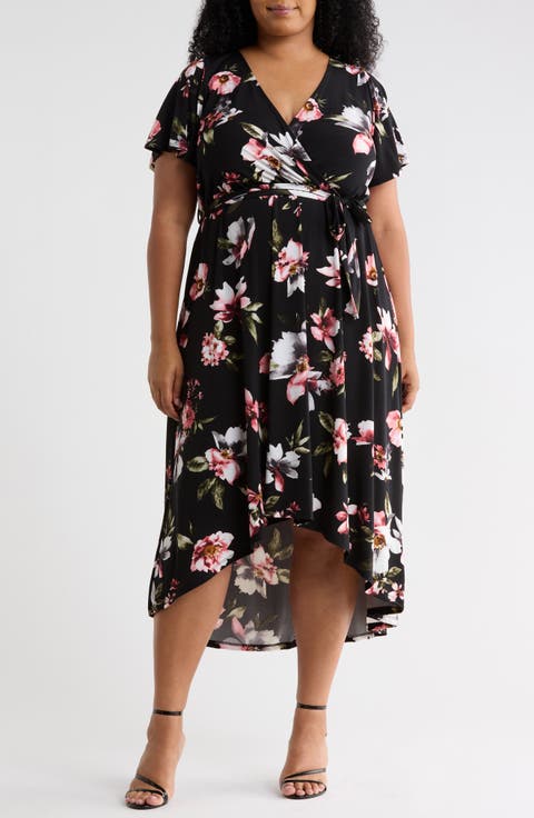 Flutter Sleeve High Low Dress