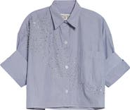 TWP Next Ex with Crystals Cotton Button-Up Shirt