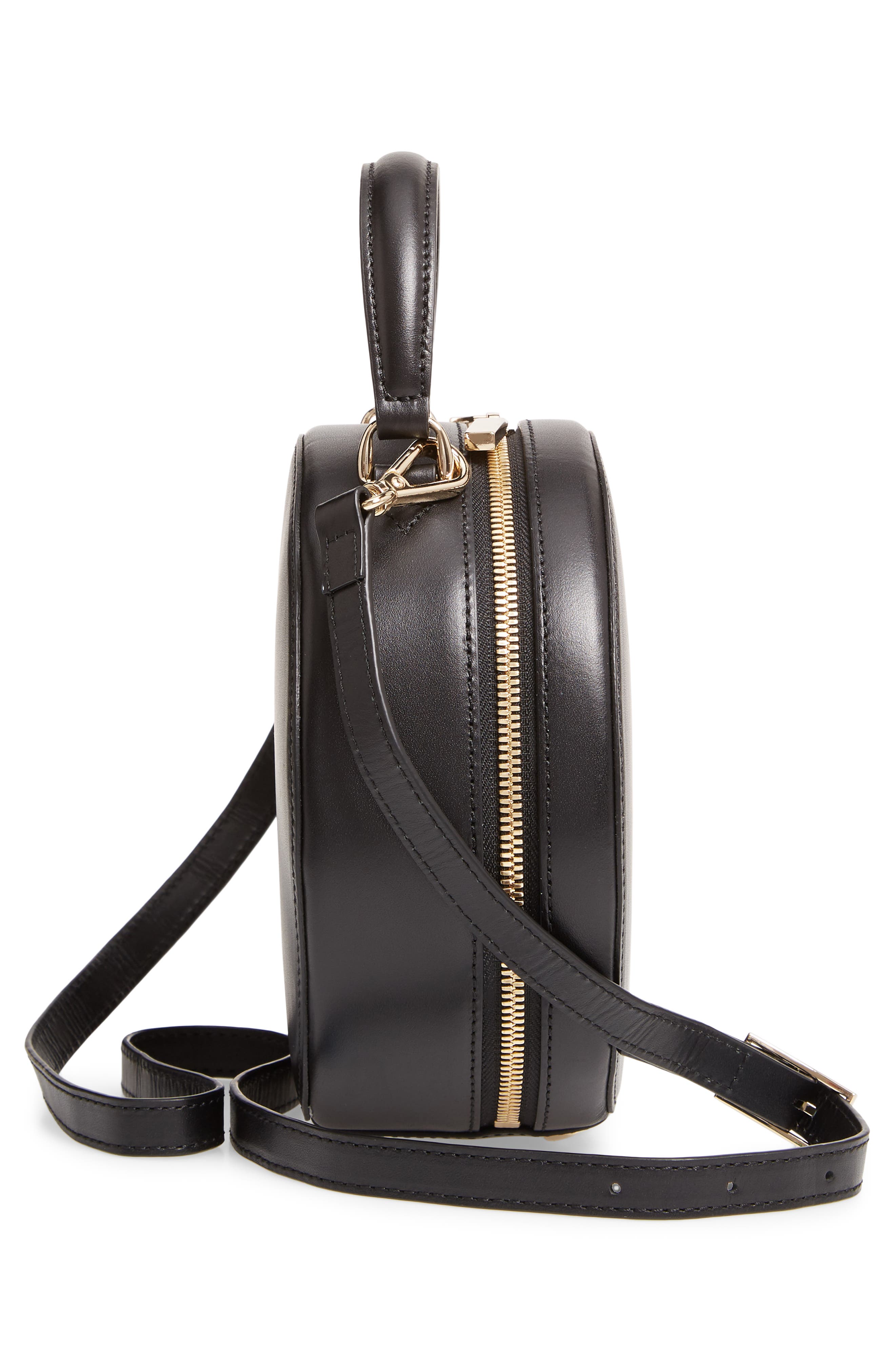 OAD New York Mini Circle Pebbled Leather Satchel, Alternate, color, 