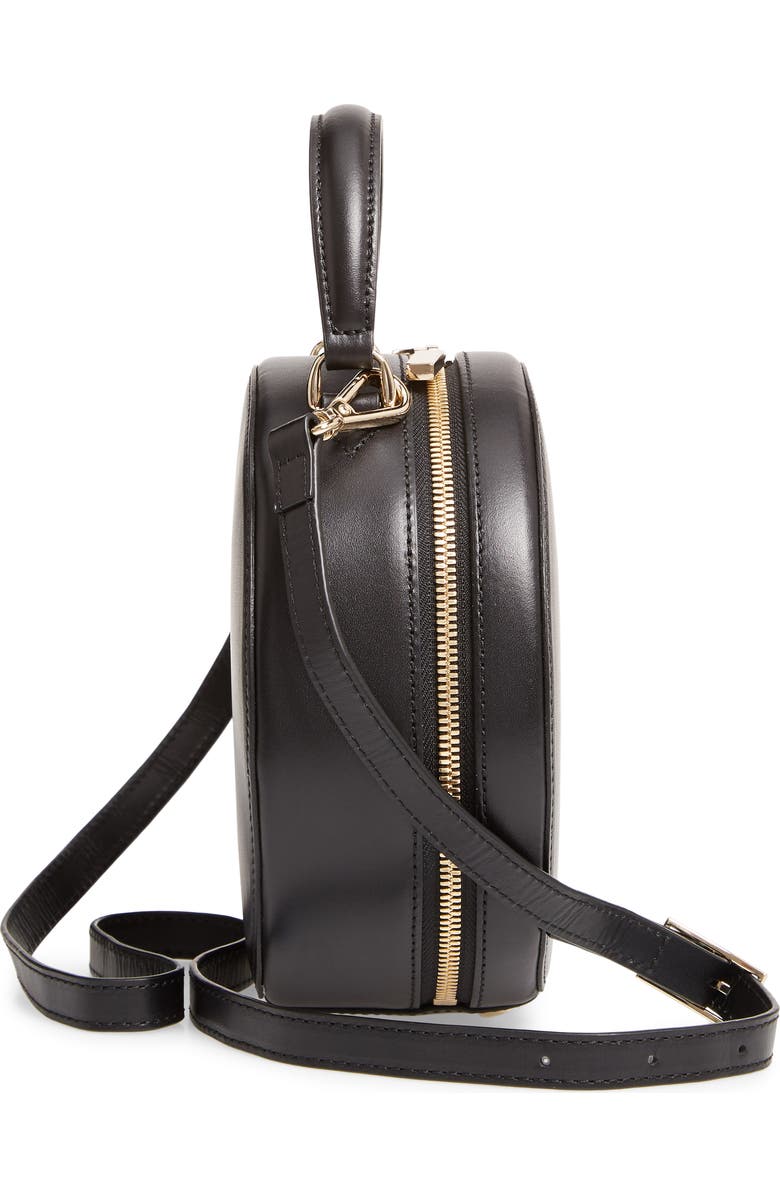 OAD New York Mini Circle Pebbled Leather Satchel, Alternate, color,