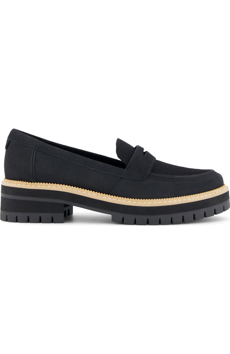 TOMS Cara Platform Penny Loafer, Alternate, color, Black