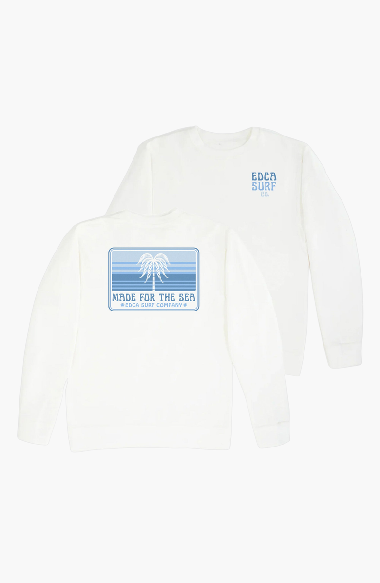 Everyday California Made For The Sea Men's Crewneck Sweatshirt, Alternate, color, White