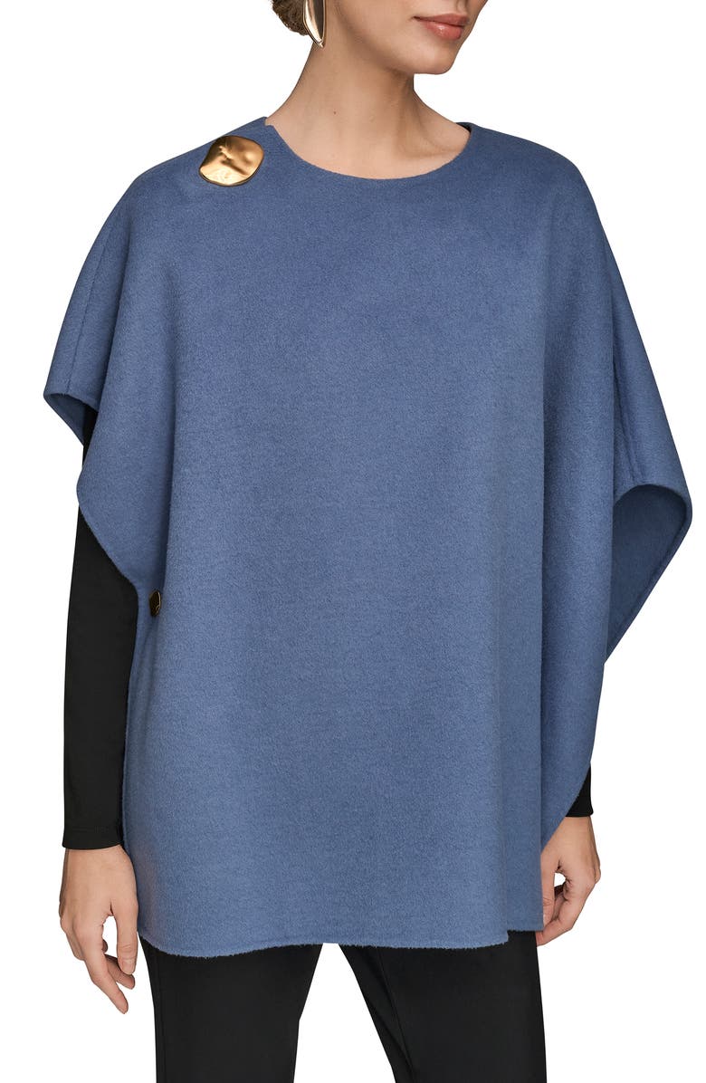Donna Karan New York Wool Blend Cape, Main, color, Tempest